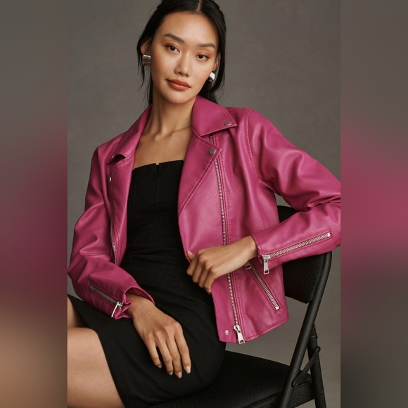 *SOLD* Faux leather jacket from anthropologie - Picture 2 of 4